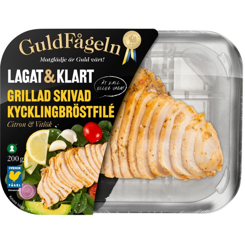 Kycklingbröstfilé grillad skivad 200g Guldfågeln