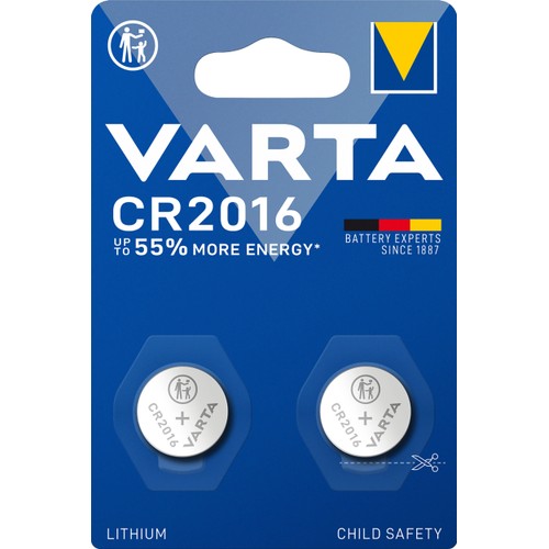 Knappcellsbatteri CR2016 2-p