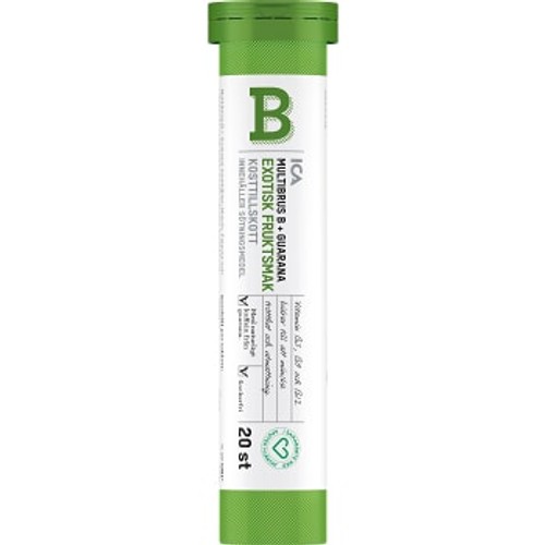 Multibrus B + Guarana Kosttillskott Brustablett 20p ICA Hjärtat