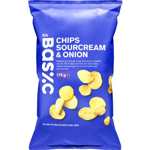 Chips Sourcream & Onion 175g ICA Basic