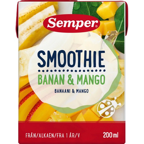 Smoothie Banan & mango Från 12m 200ml Semper