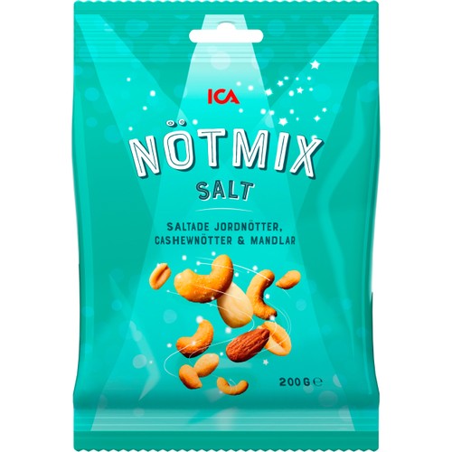 Nötmix Saltade Jordnötter Cashew & Mandlar 200g ICA