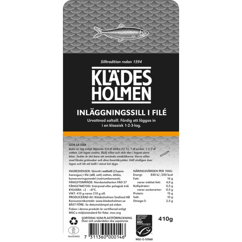 Inläggningssill 390g Klädesholmen