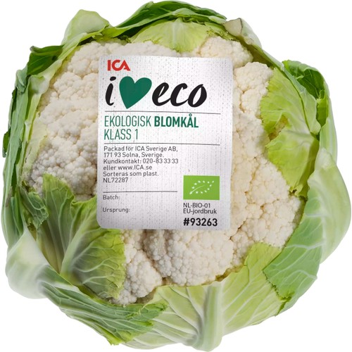 Blomkål Ekologisk ca 690g Klass 1 ICA I