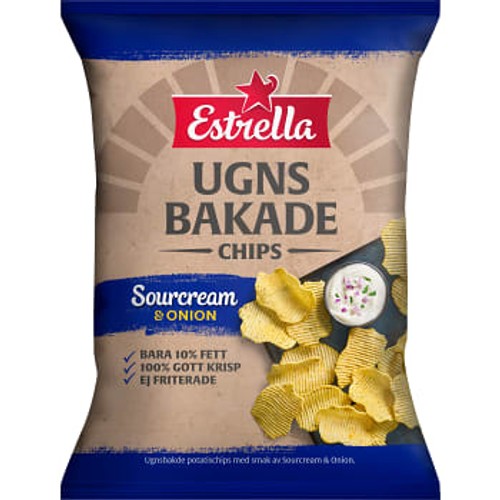 Chips Ugnsbakade Sourcream & Onion 125g Estrella