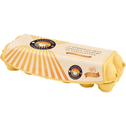 Ägg 12-pack Guldgula L/XL Frigående 12st Ulfstorps Gårdsägg