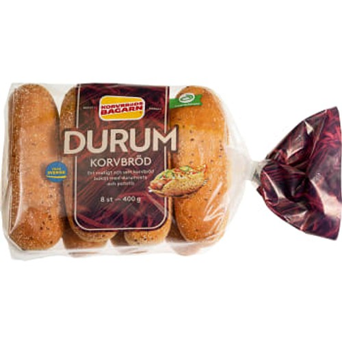 Korvbröd Stora Durum 8-p 400g Korvbrödsbagarn