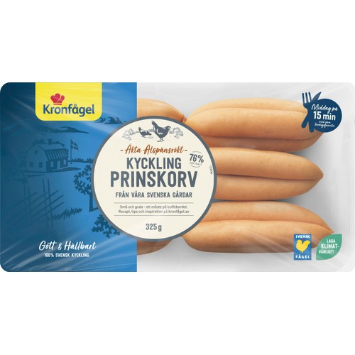 Prinskorv Kyckling 325g Kronfågel