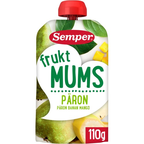 Fruktmums Päron banan & mango Från 6m 110g Semper