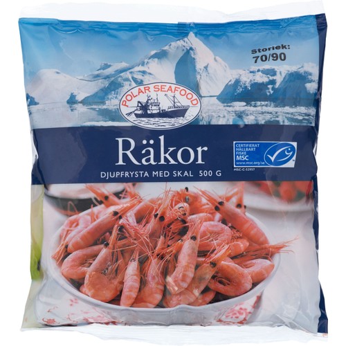 Räkor med Skal Frysta 500g Polar Seafood
