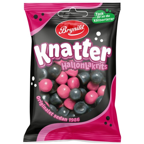 Godispåse Knatter Hallonlakrits 80g Brynild