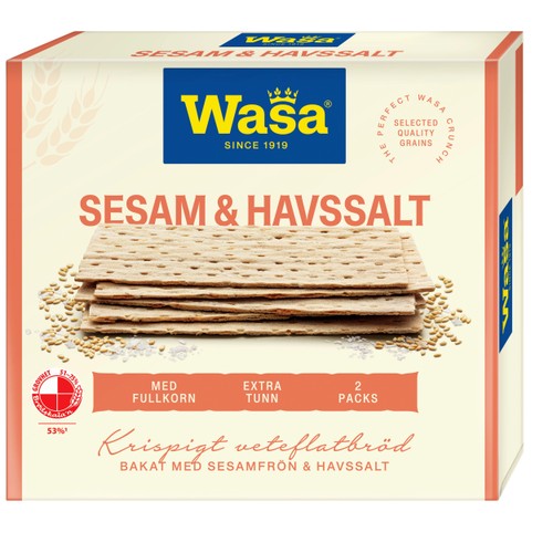 Knäckebröd Sesam Havssalt 190g Wasa