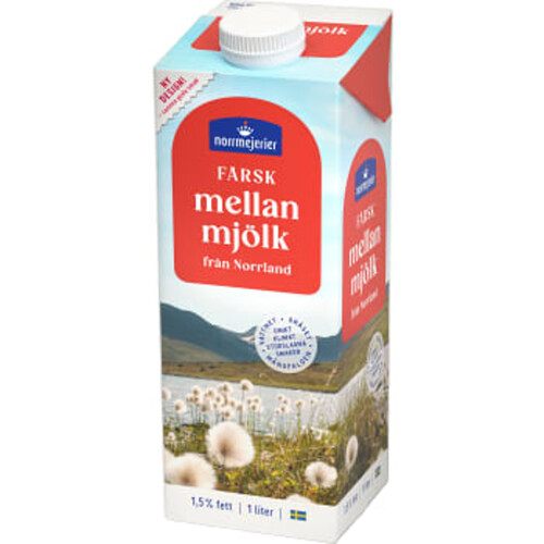 Mellanmjölk 1,5% 1l Norrmejerier