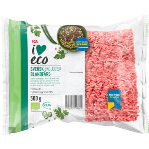 Blandfärs Färsk 50/50 21% 500g KRAV ICA I love eco