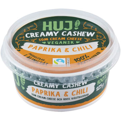 Färskost Vegansk Creamy Cashew Paprika & Chili 125g HUJ