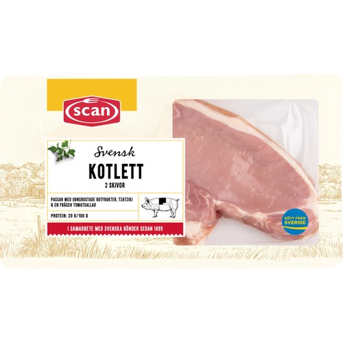 Fläskkotlett Färsk Skivad 300g Scan