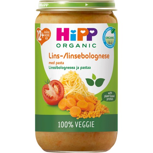 Barnmat Linsbolognese med pasta 1år 250g Hipp