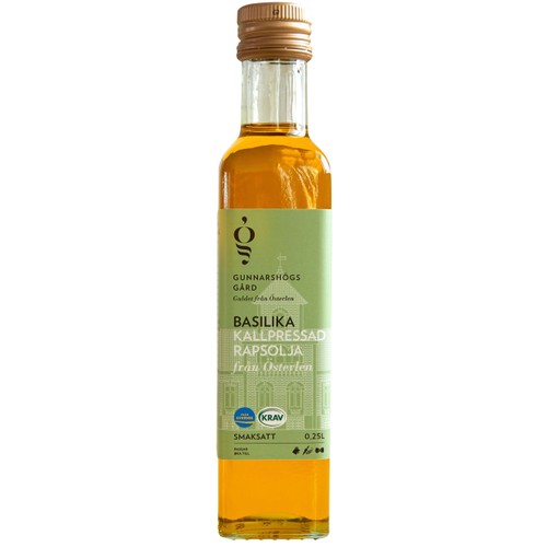 Kallpressad Rapsolja Basilika KRAV 250ml Gunnarshögs Gård