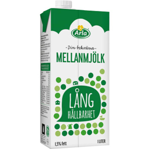 Mellanmjölk Lång hållbarhet 1,5% 1l Arla®