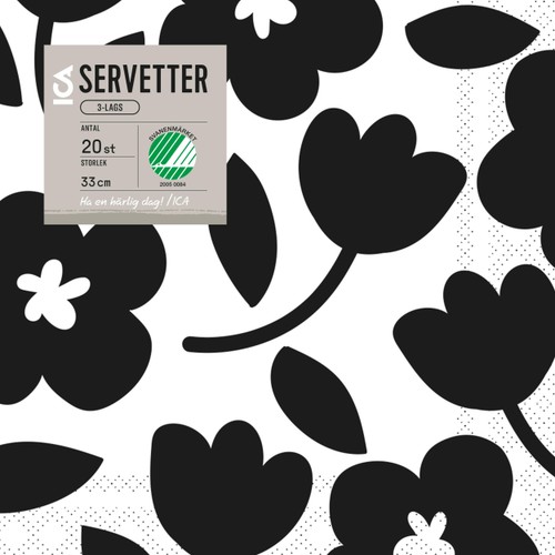 Servett 33cm Fiori 20-p ICA