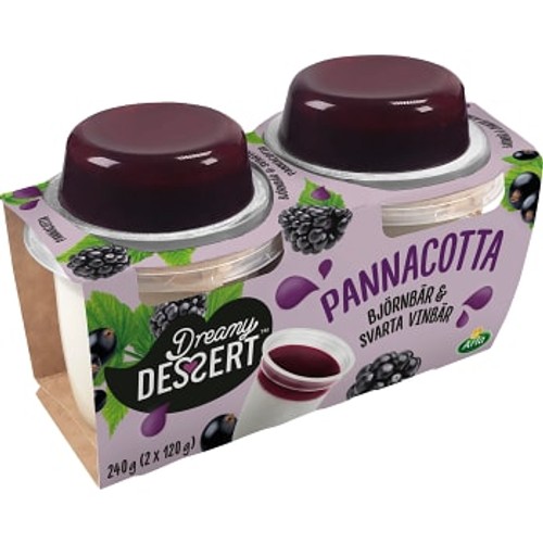 Pannacotta björnbär svarta vinbär 2-p 240g Dreamy Dessert