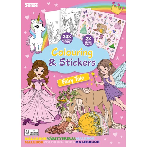 Målarbok Sagovärld med stickers