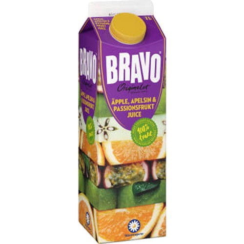 Äpple apelsin & passionsfruktsjuice 1l  Bravo