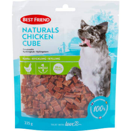 Hundsnacks Kycklingkub 225g Best friends