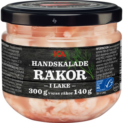 Räkor handskalade i lake 140g ICA