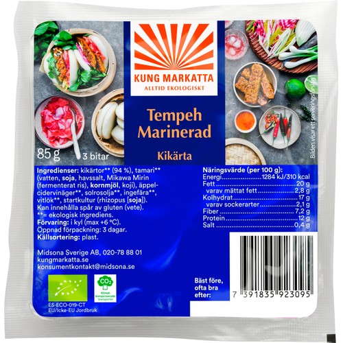 Tempeh Kikärta Marinerad 85g Kung markatta