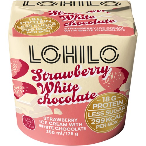 Glass Strawberry White Chocolate 350ml Lohilo