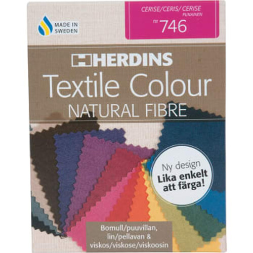Textilfärg Natural fibre Cerise 100ml Herdins