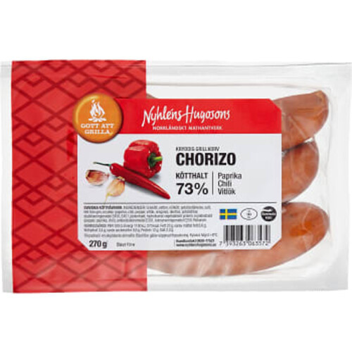 Chorizo 270g Nyhléns Hugosons