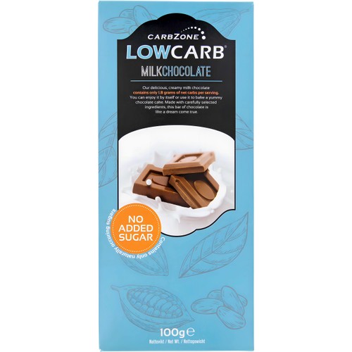 Mjölkchoklad Utan Tillsatt Socker Low Carb 100g CarbZone