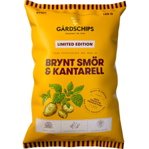 Chips Brynt smör kantarell 100g Gårdschips