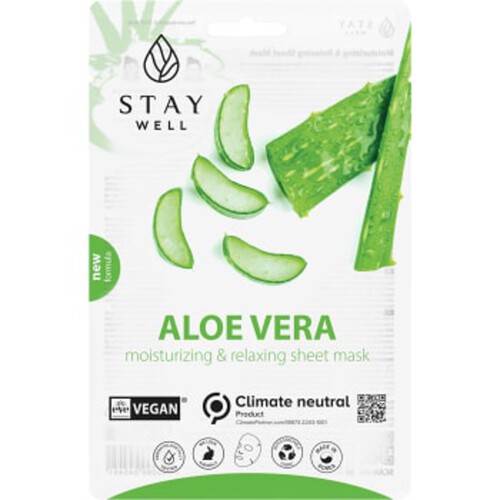 Ansiktsmask Vegan Sheet Mask Aloe 1-p Stay Well
