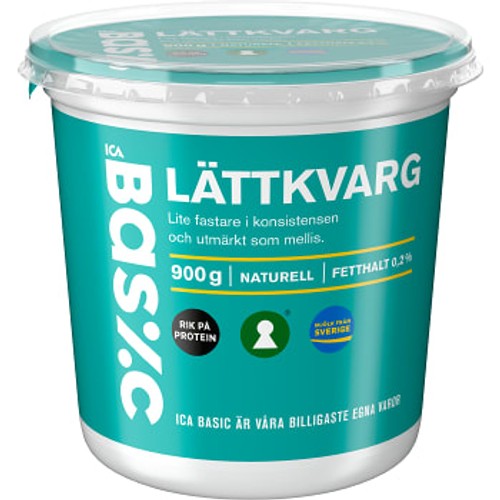 Lättkvarg Naturell 0,2% 900g ICA Basic 