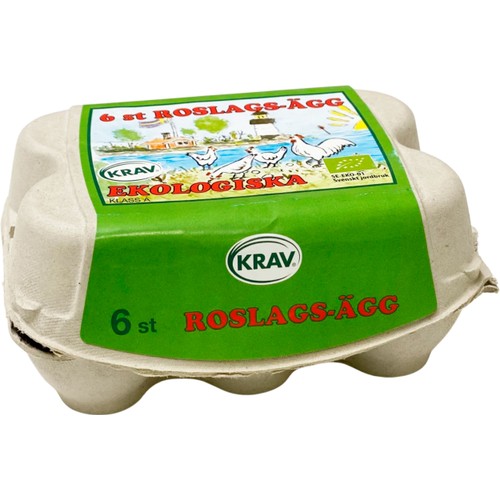 Ägg M/L Ekologiska 6-pack 318g Roslagsägg