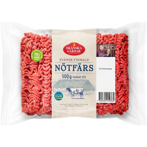 Nötfärs Färsk 12% 500g Skånska Gårdar