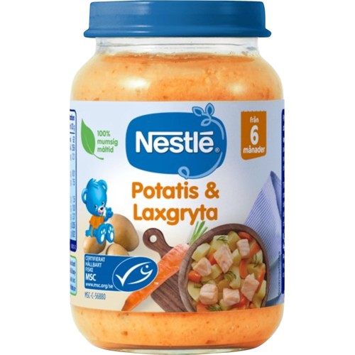 Barnmat Potatis & laxgryta MSC 6m 190g Nestle