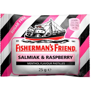 Halstablett Lakrits/Hallon Sockerfri 25g Fisherman´s Friend