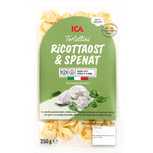 Pasta Tortellini Ricottaost och Spenat Färsk 250g ICA