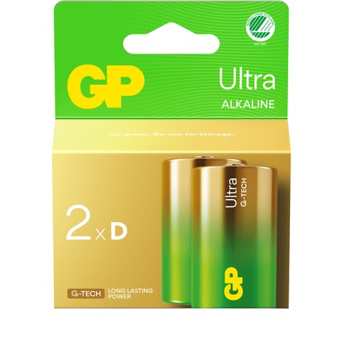 Batteri GP Ultra Alkaline D/LR20 2-pack GP