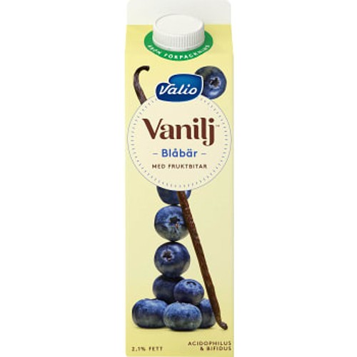 Vaniljyoghurt Blåbär 2,1% 1000g Valio