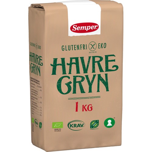 Havregryn Glutenfri 1kg KRAV Semper